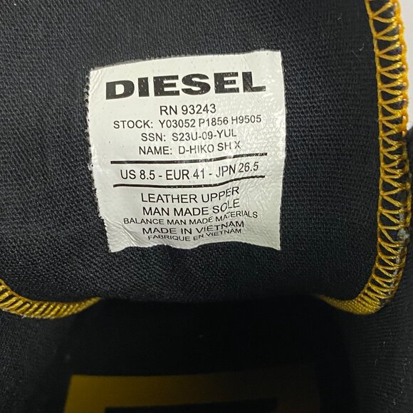 Diesel Men's Black and Yellow Rain Boots - Picture 15 of 15
